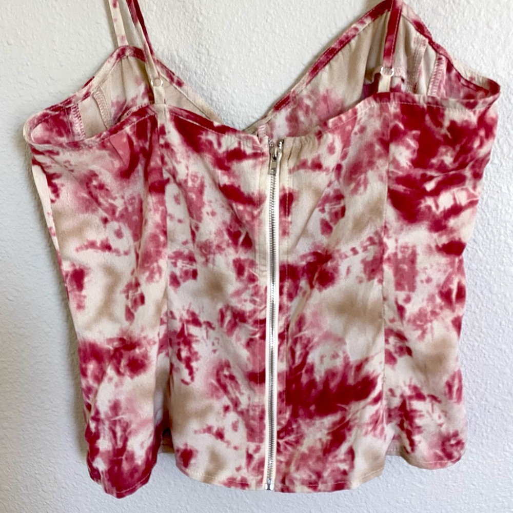 PrettyLittleThing Fuchsia and Cream Tie-Dye Camisole - Picture 5 of 9